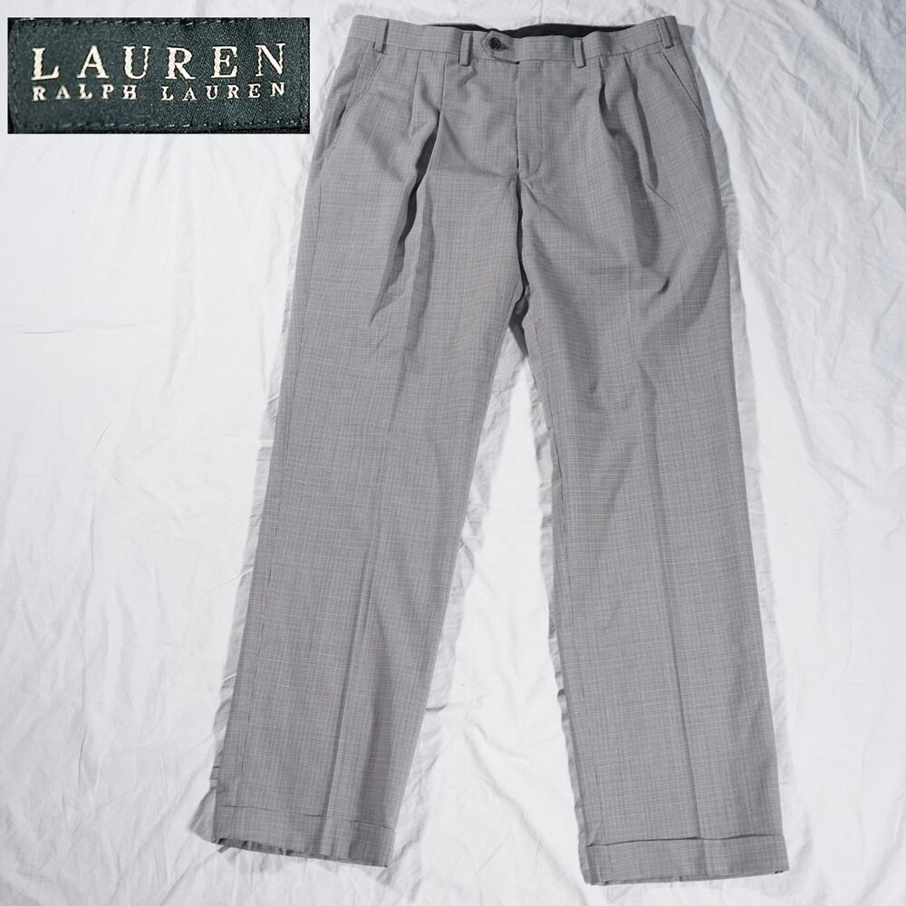 Lauren Ralph Lauren Mini Houndstooth Dress Pants Gray 36x32